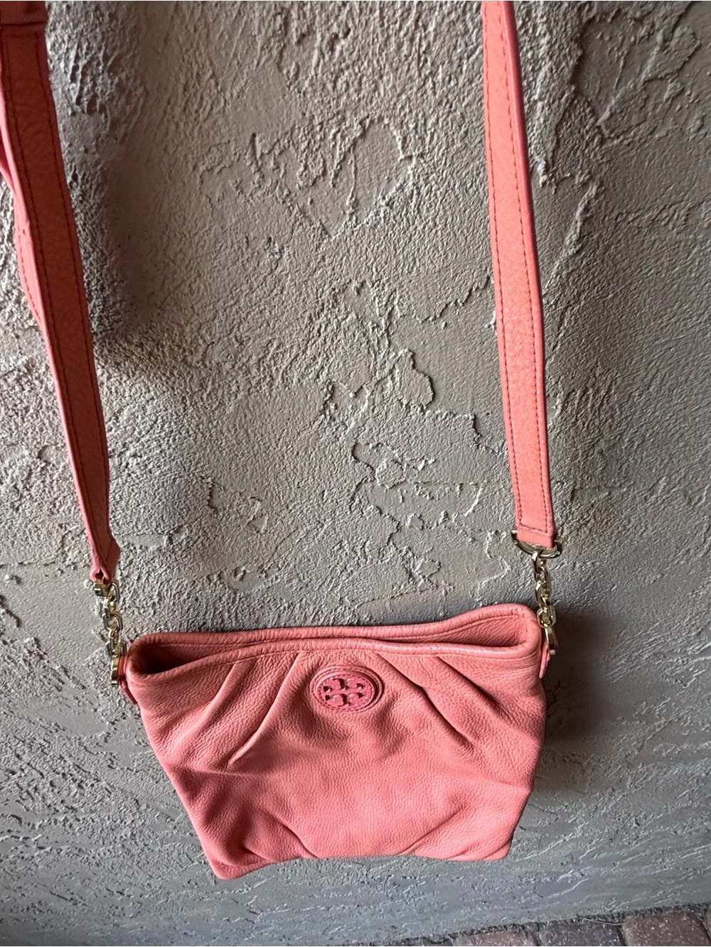 Tory Burch Coral Leather Crossbody Bag